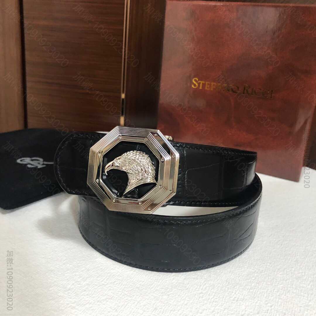 STEFANORICCI史蒂芬.劳尼治专柜款版型精钢鹰透八角挂扣3.8cm头...