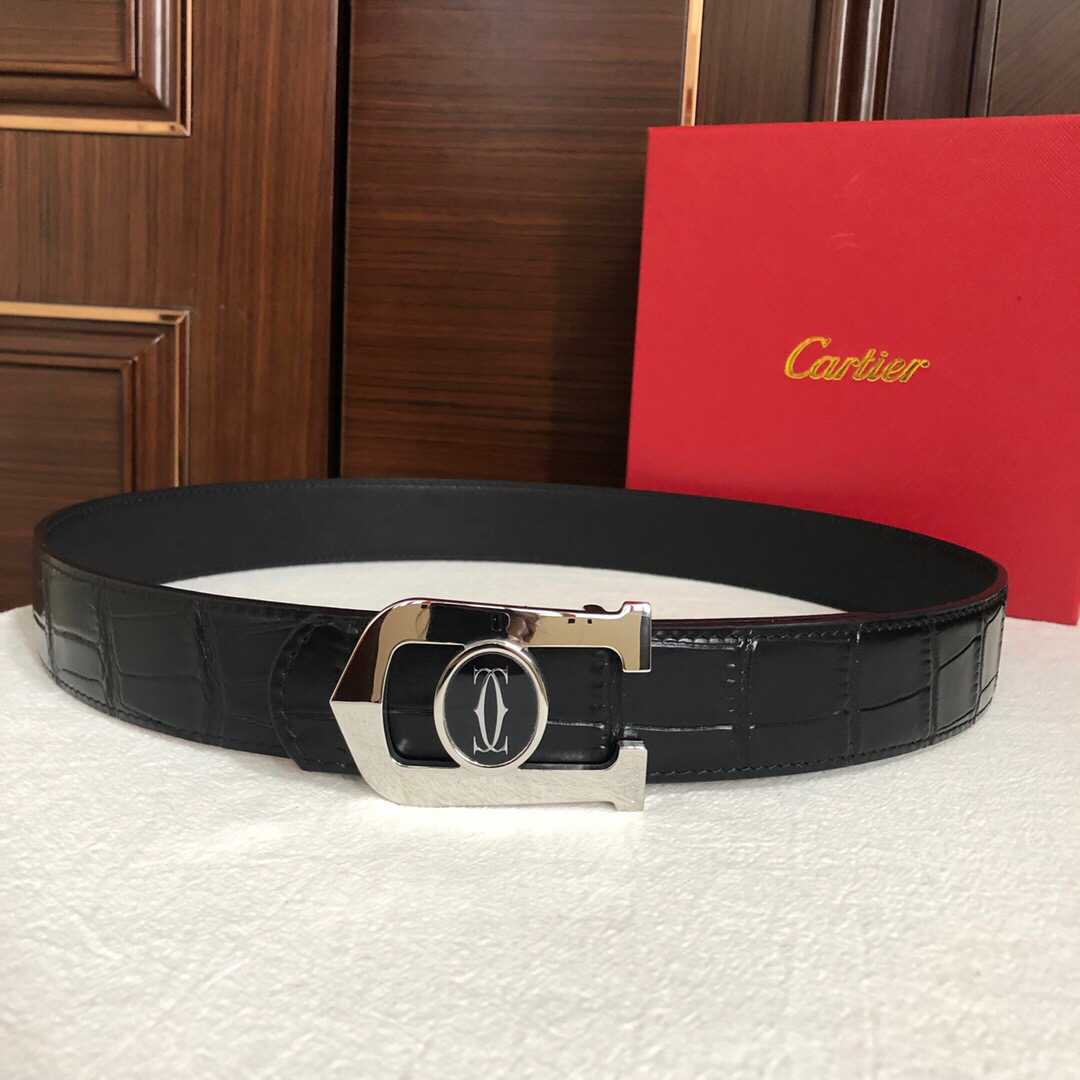 Cartier卡地亚精致针式扣搭配头层牛皮磨砂内里腰带3.5cm