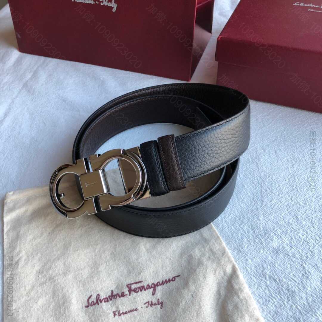 菲拉格慕(Ferragamo)Gancini扣饰3.5cm时髦的双面腰带