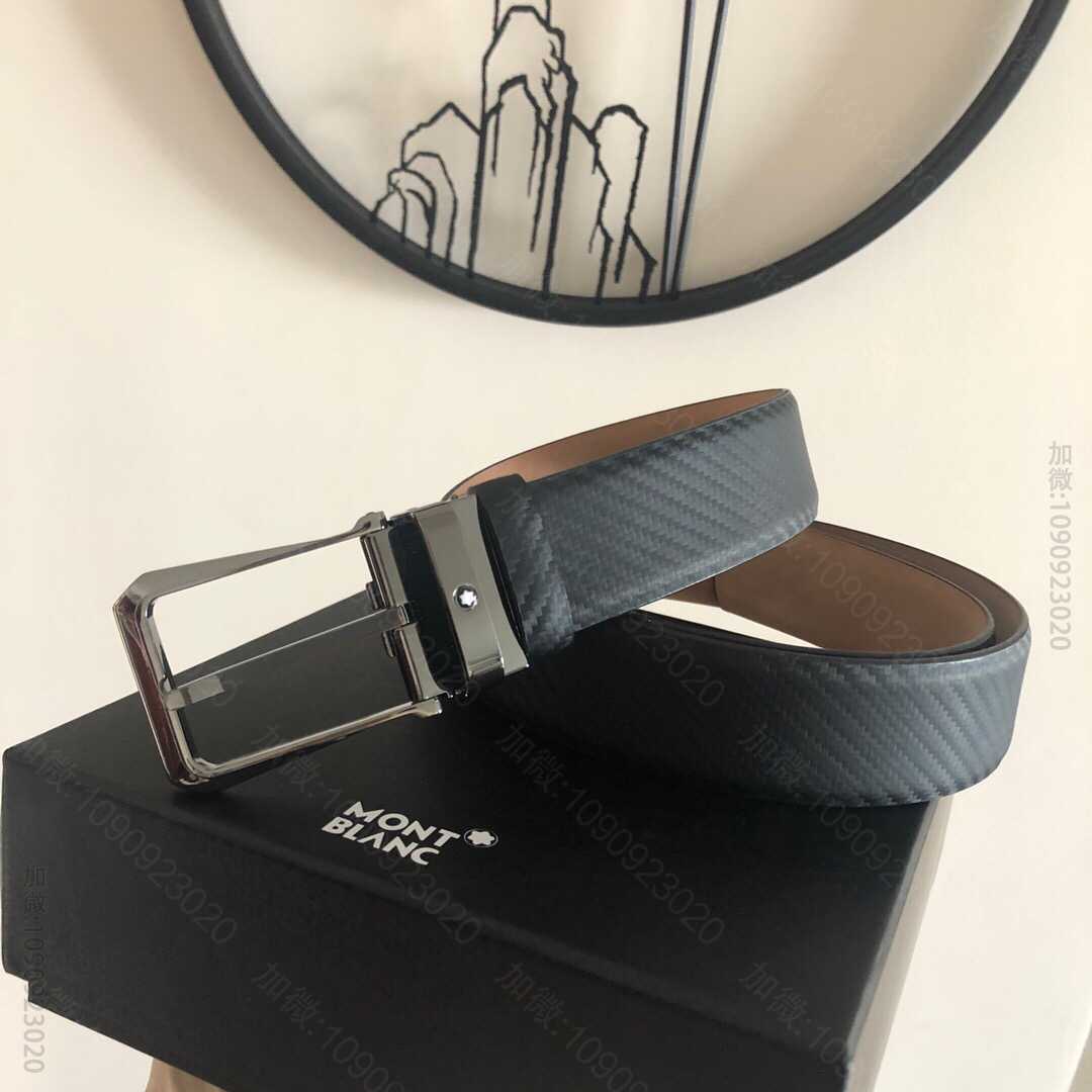 Montblanc万宝龙精致针式金属扣男士腰带宽度:3.5cm