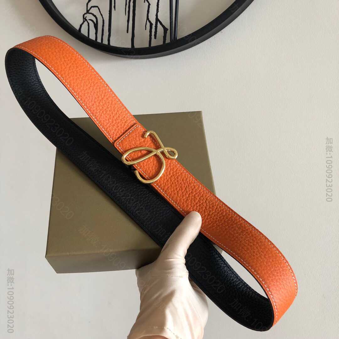西班牙LOEWE罗意威3.8cm原版荔枝两面外用腰带