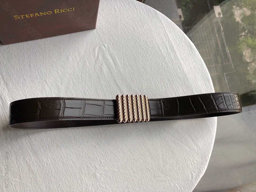 StefansRocci史蒂芬劳尼治奢华闪耀精钢波浪纹理镶嵌满钻内穿式金属扣...