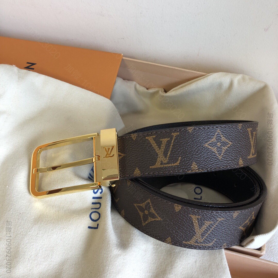LV路易威登 Damier帆布和金属针扣皮带 M68488 