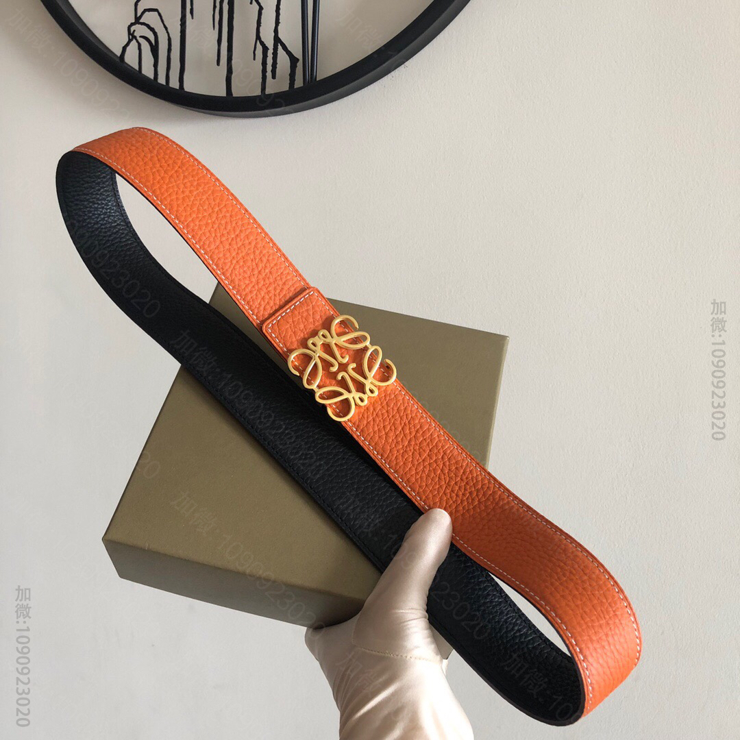 西班牙LOEWE罗意威3.8cm原版荔枝两面外用腰带