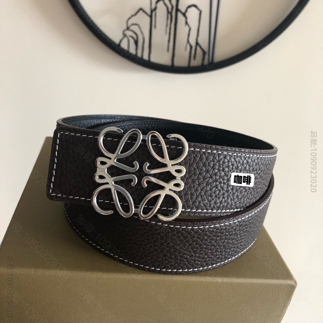 西班牙LOEWE罗意威3.8cm原版荔枝两面外用腰带
