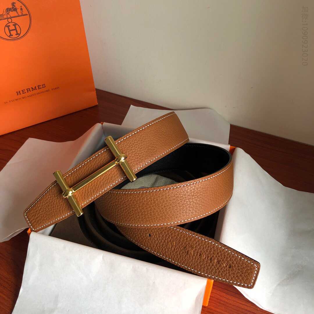 Hermes新款H dAncre 皮带扣&双面皮腰带38毫米。