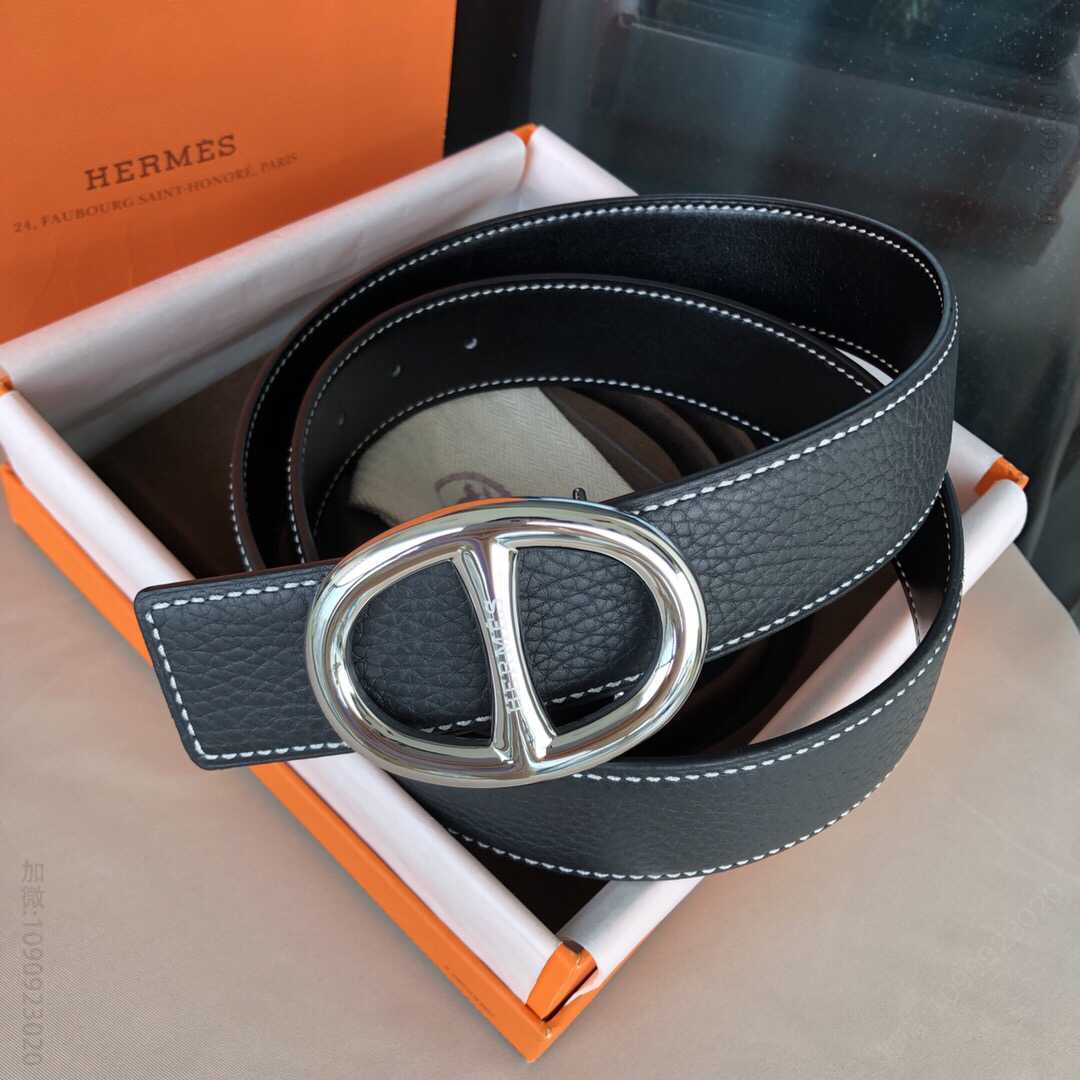 爱马仕 手工品质进口精选优质皮，搭配精钢金属扣3.8cm腰带