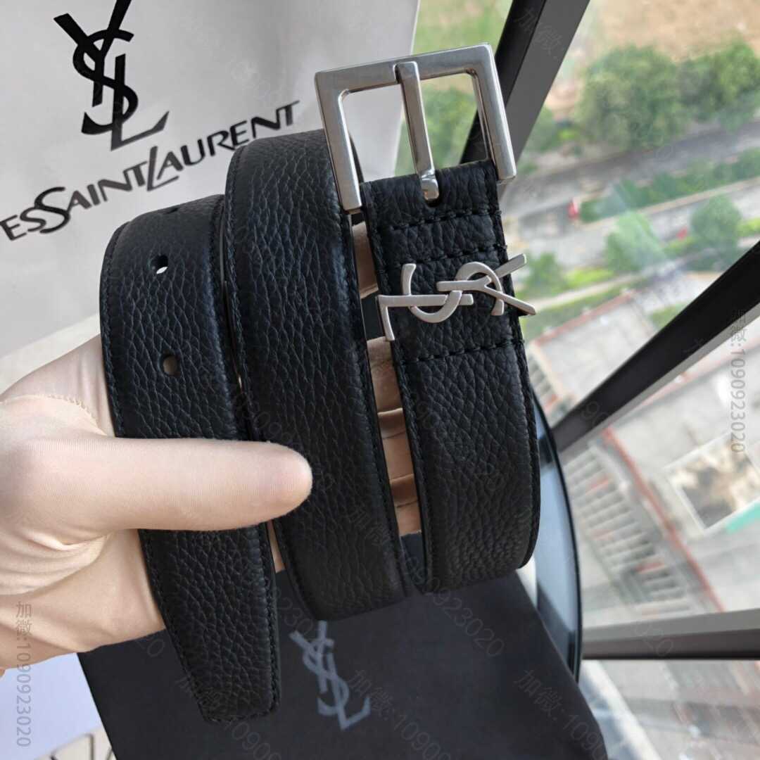 伊夫圣罗兰YSL 3.0cm女款腰带复古精工雕花金属扣