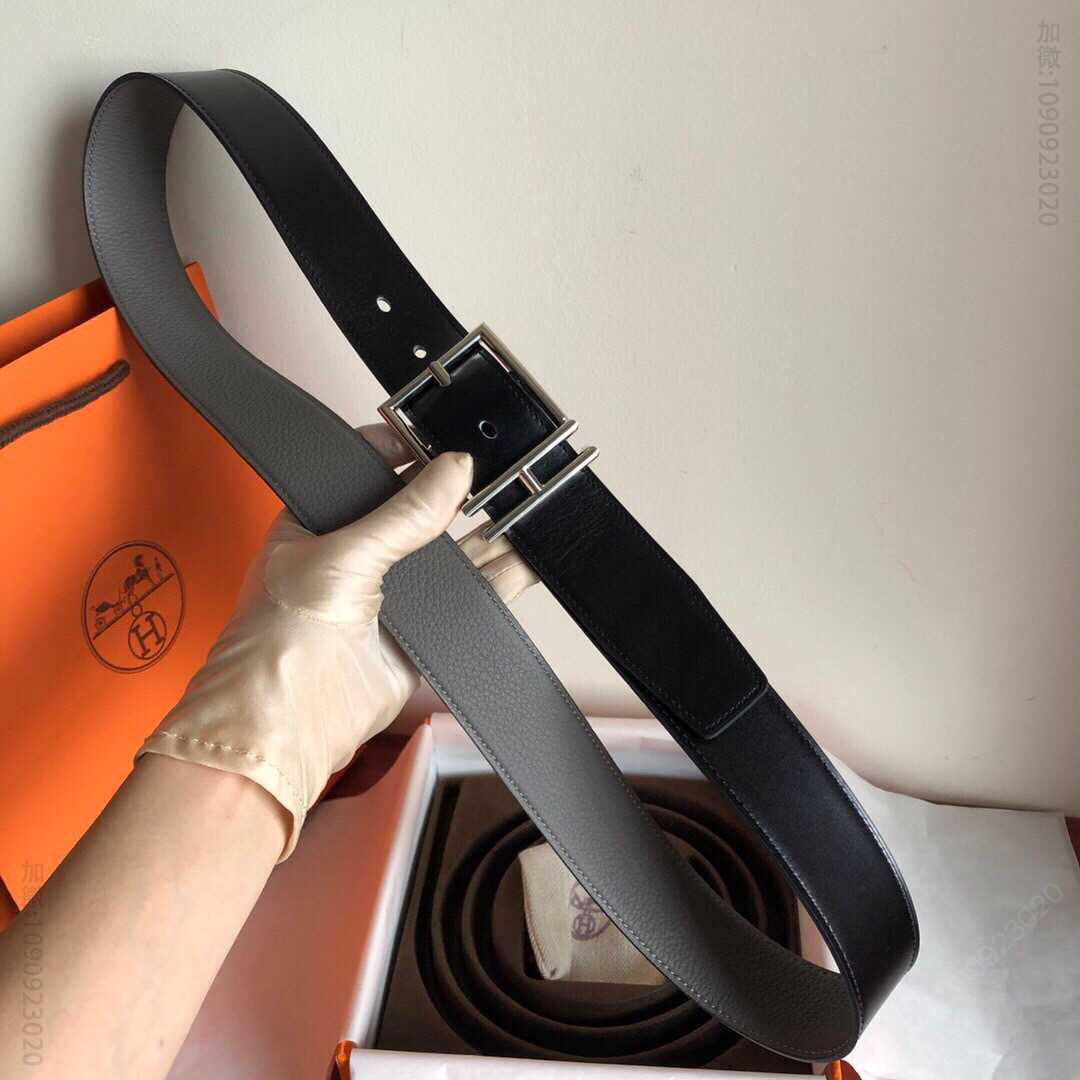 Hermes爱马仕 精品针式金属扣搭配进口牛皮Hermes40毫米Nathan双面外用腰带