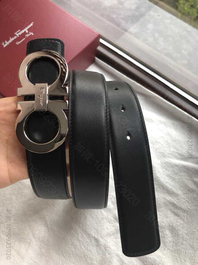 Ferragamo菲拉格慕35mm马蹄挂扣款与进口牛皮腰带