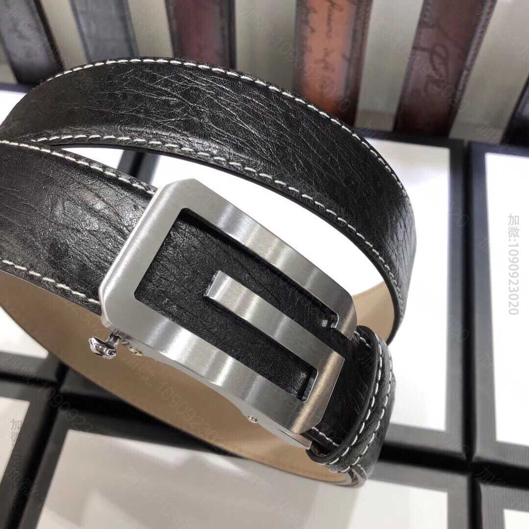 GuccioGucci自动款精致自动扣头层牛皮男士3.5cm腰带