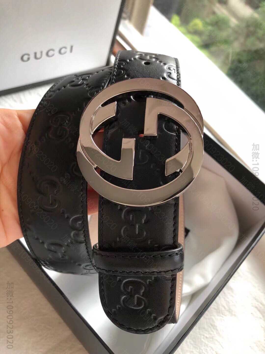 GUCCI古弛(⌒▽⌒)madeinItaly意大利制造经典双G压花进口牛皮...