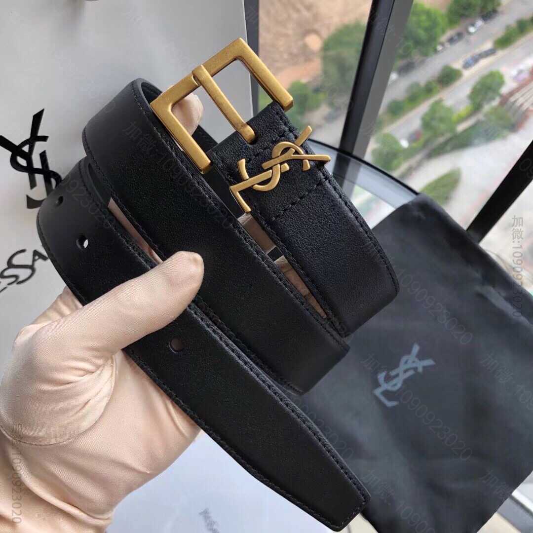伊夫圣罗兰YSL 复古精工雕花金属扣3.0cm女款腰带
