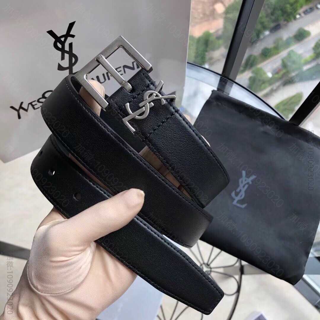 伊夫圣罗兰YSL 复古精工雕花金属扣3.0cm女款腰带