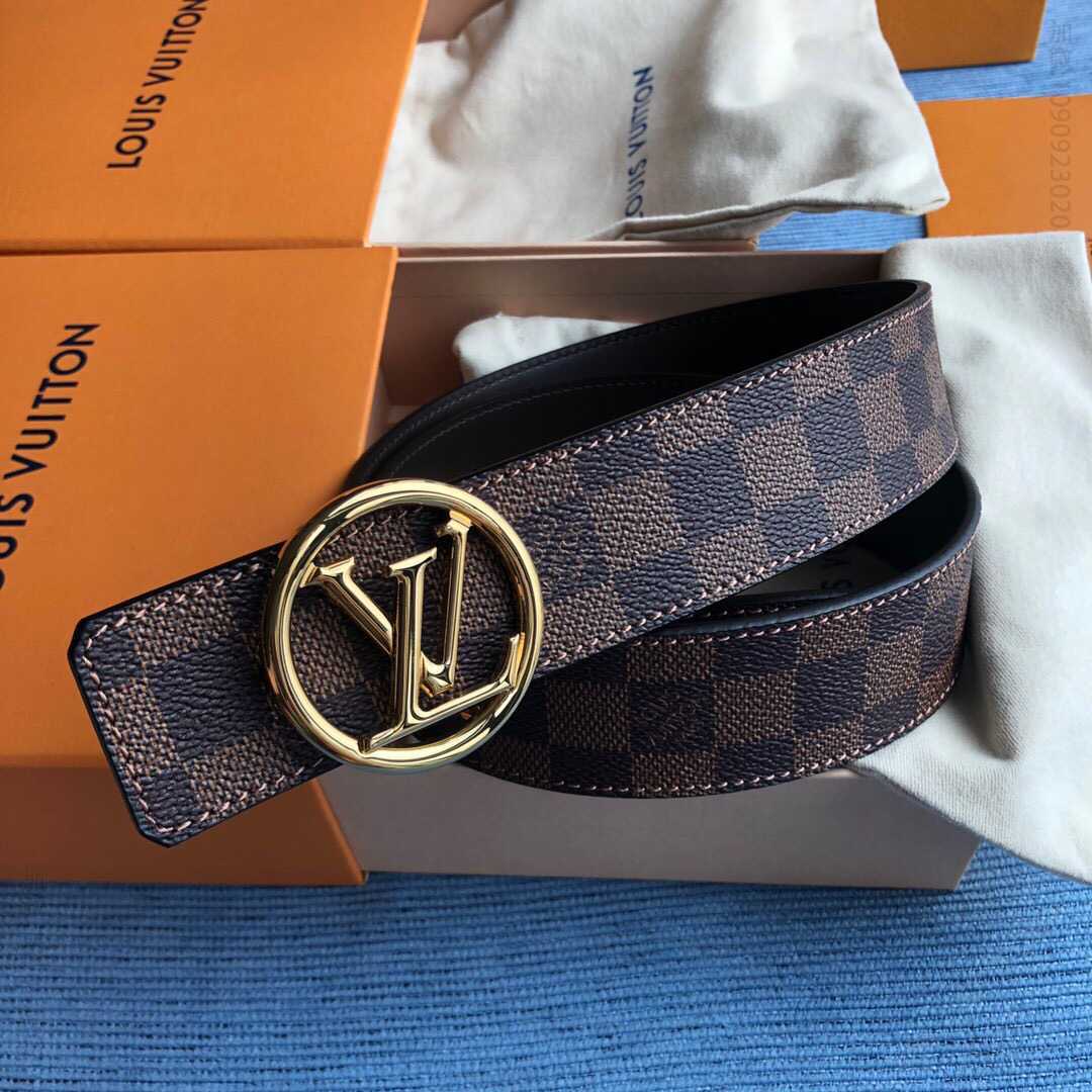 路易威登 Monogram帆布搭配牛皮内衬LV Initiales双面腰带