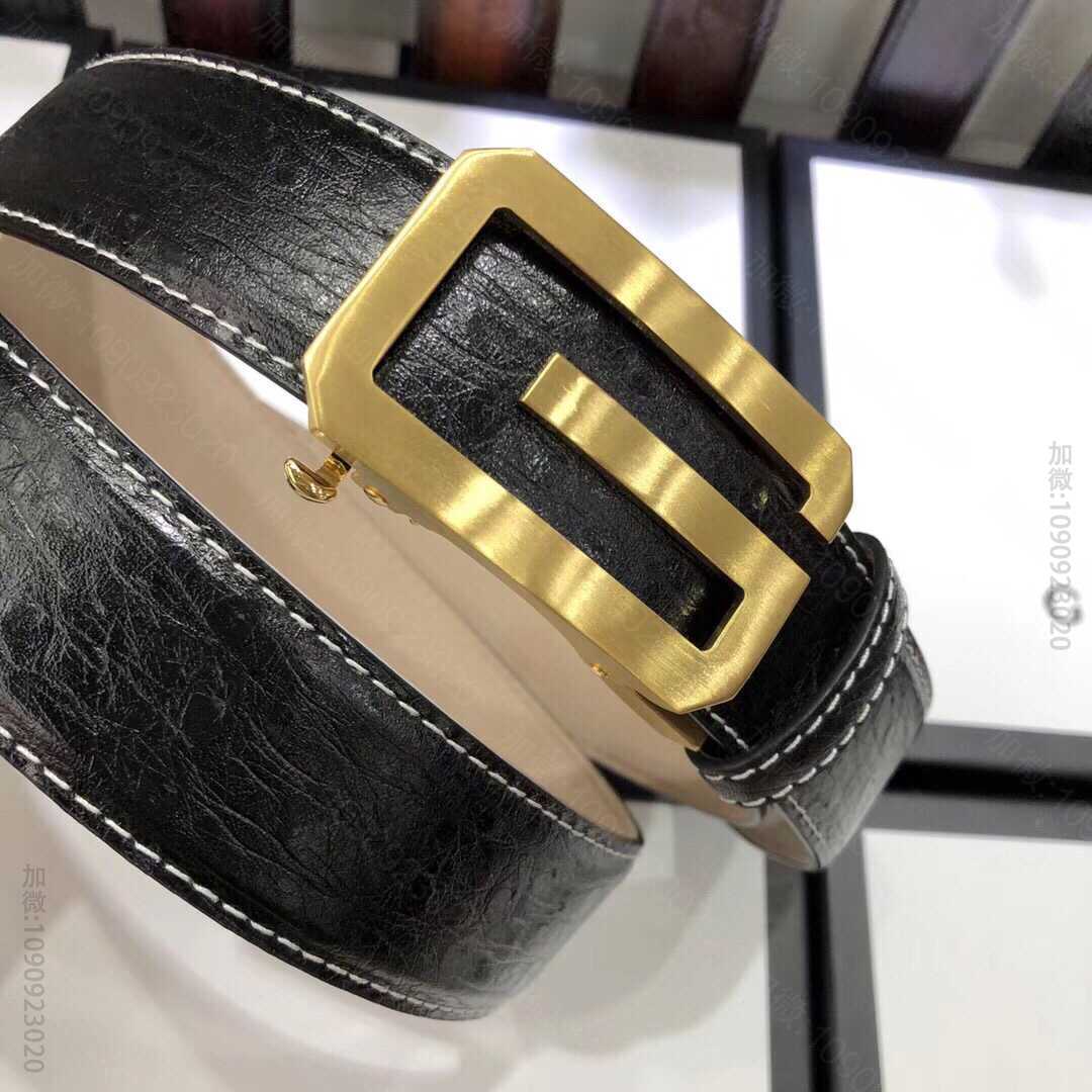 GuccioGucci意大利佛罗伦萨男士3.5cm头层牛皮精致自动扣腰带