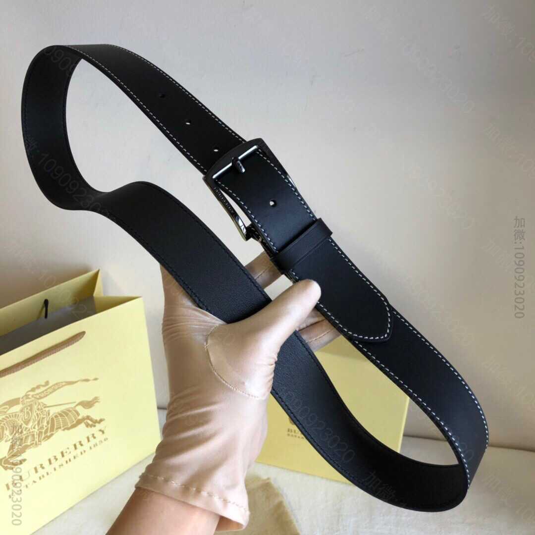 博柏利 新款男士针扣款双面头层牛皮材质3.5cm腰带