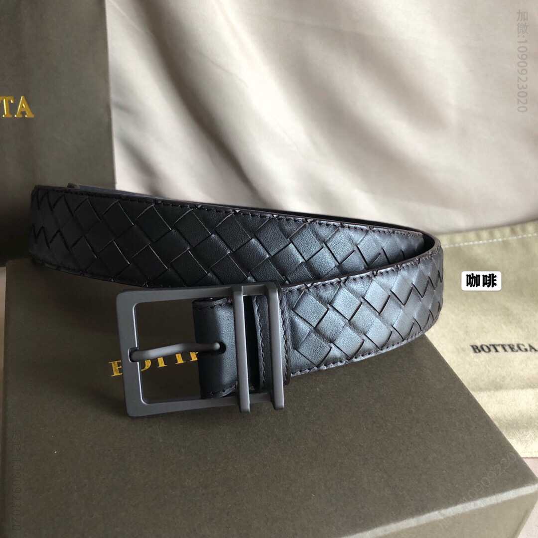 BVbottegaVeneta[葆蝶家]手工编织技术配有抛光眼孔和针扣男士3.5cm腰带