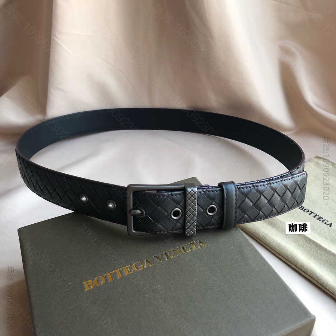 葆蝶家Bottega.Veneta头层牛皮编织工艺完全手工制成腰带 原版葆蝶家皮带 