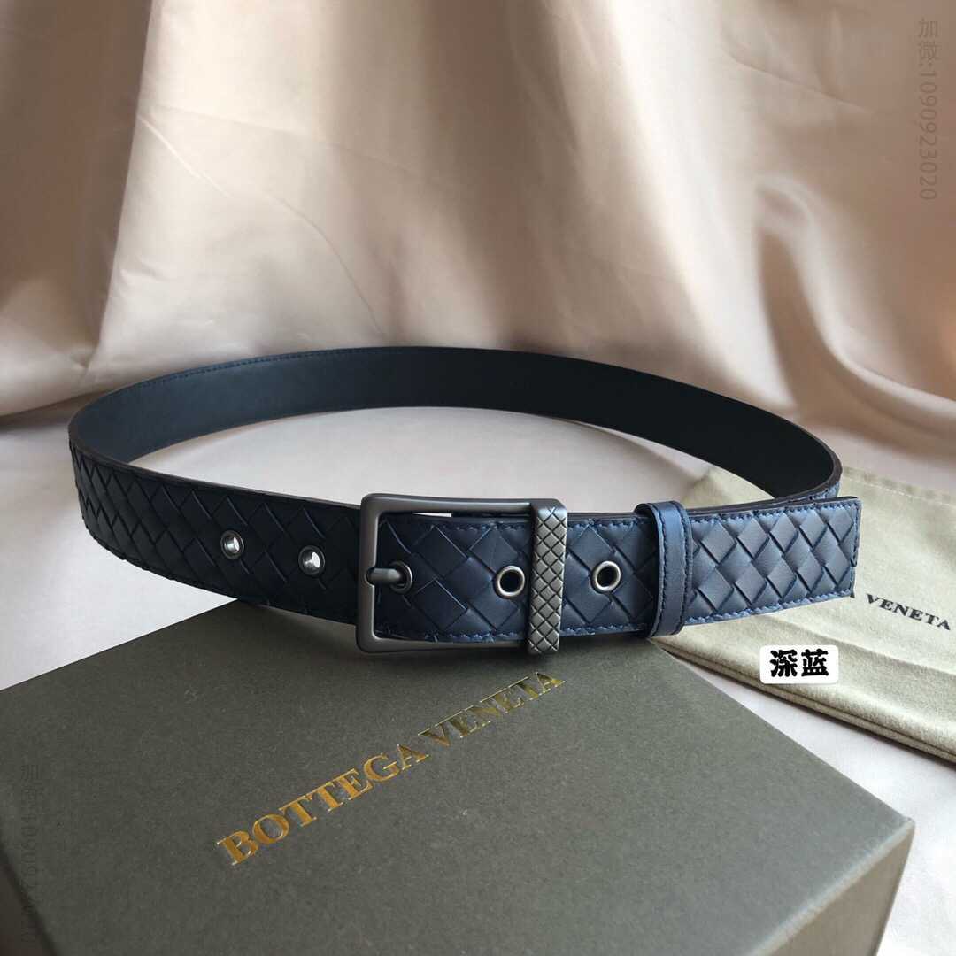 葆蝶家Bottega.Veneta头层牛皮编织工艺完全手工制成3.5cm腰带