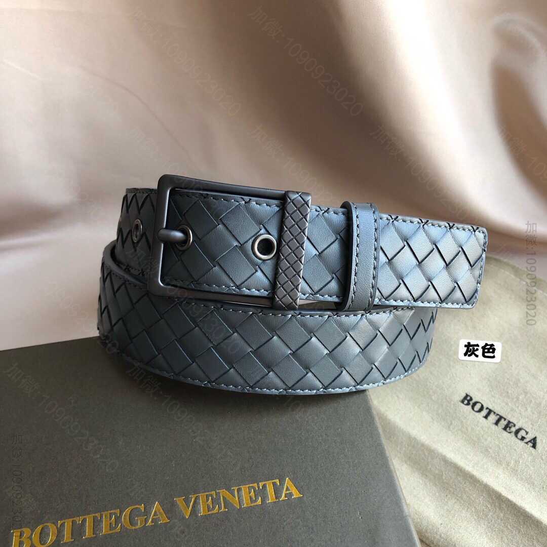 葆蝶家Bottega.Veneta头层牛皮编织工艺完全手工制成3.5cm腰带