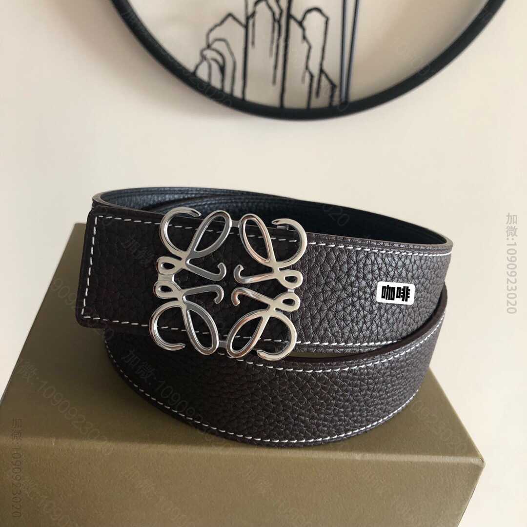 西班牙LOEWE罗意威3.8cm原版荔枝两面外用腰带