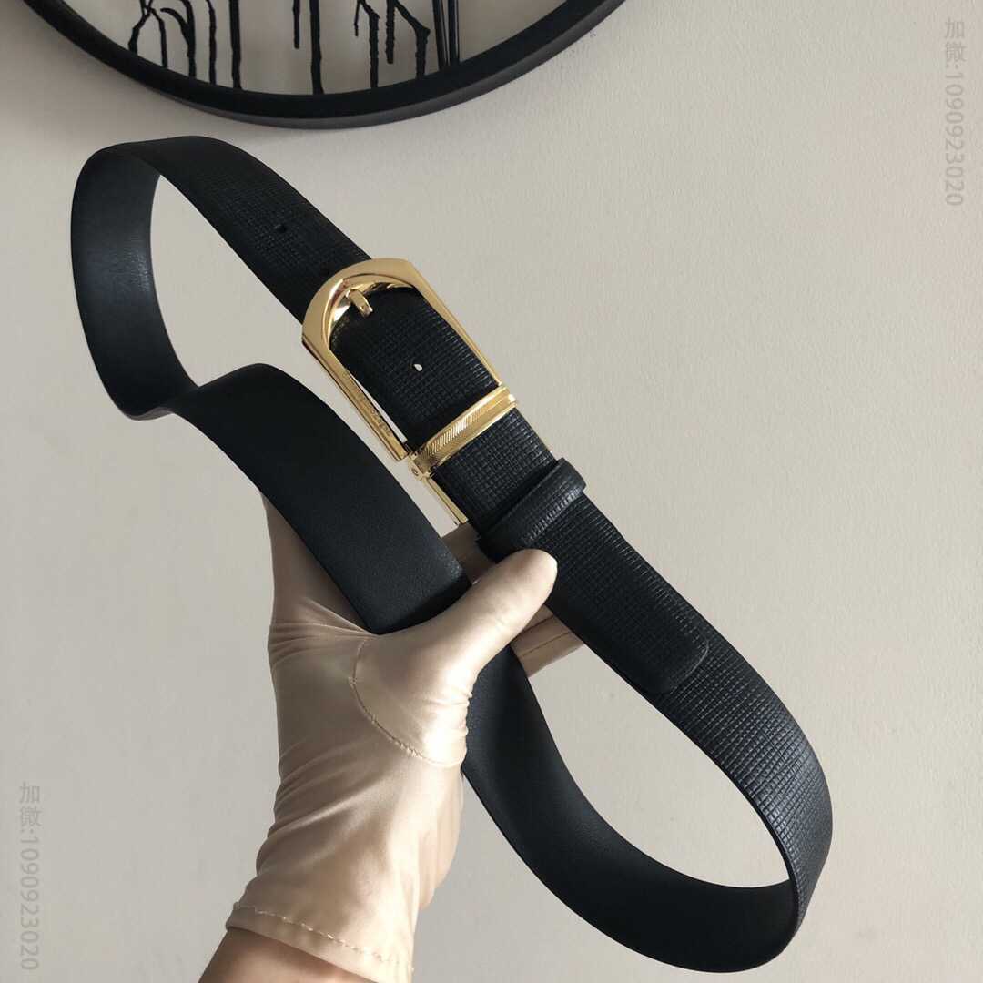 Ermengildo.Zein杰尼亚男士商务休闲旋转针扣进口头层牛皮腰带