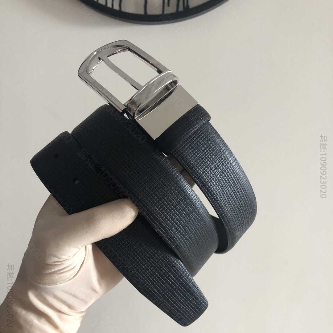Ermengildo.Zein杰尼亚男士商务休闲旋转针扣进口头层牛皮腰带