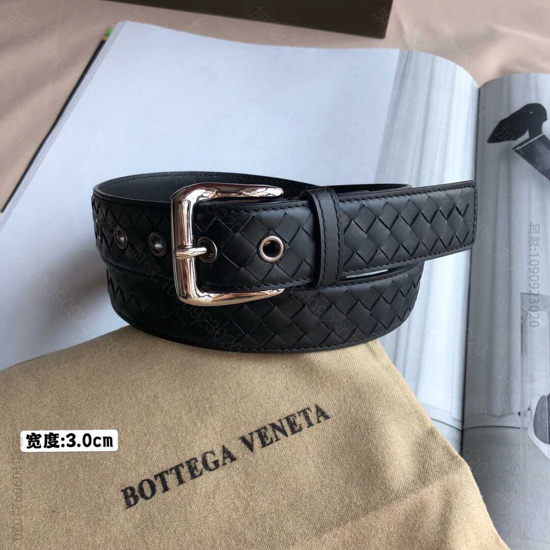 BV葆蝶家女款3.0cm独特的头层牛皮编织腰带