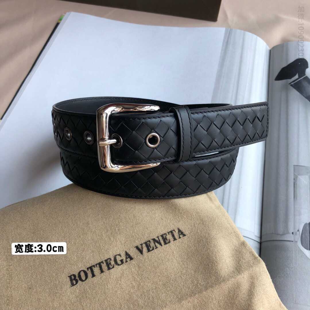BV葆蝶家女款3.0cm独特的头层牛皮编织腰带