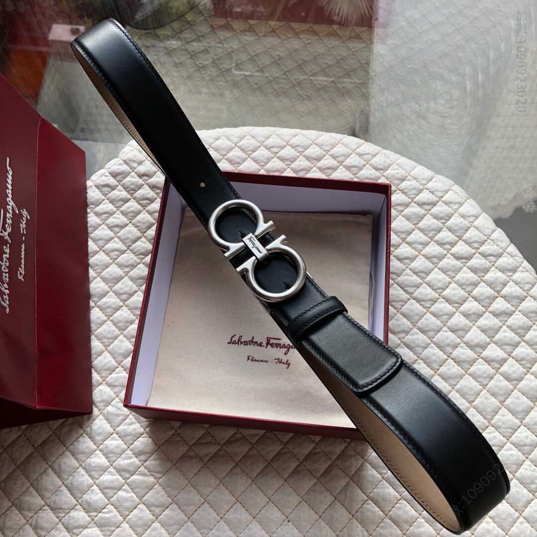 SalvatoreFerragamo菲拉格慕(意大利)进口双面头层牛皮男士腰带3.5cm
