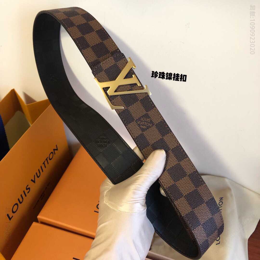 LV/路易威登双面用腰带珍珠镍金属挂扣40mm