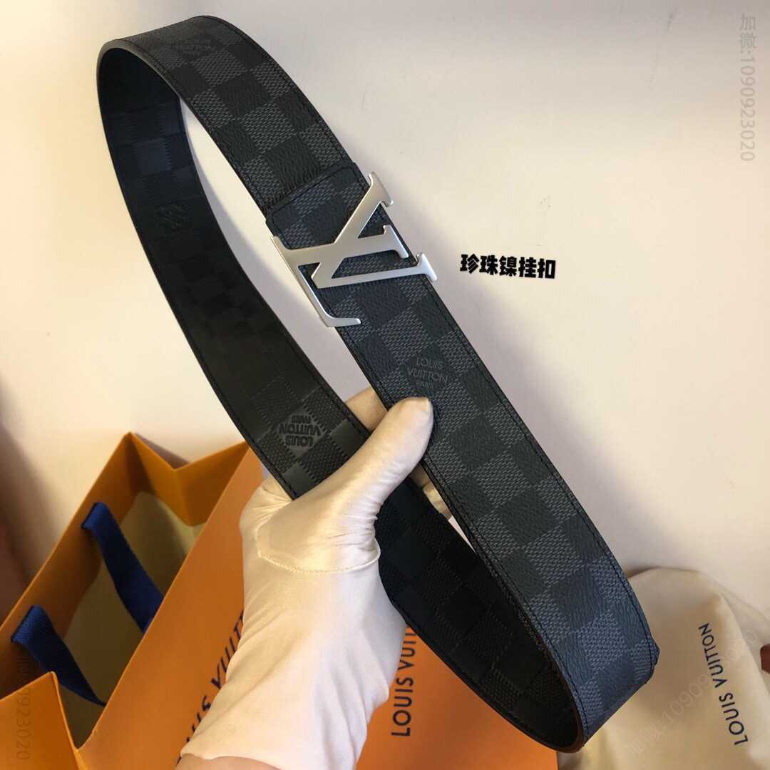 LV/路易威登双面用腰带珍珠镍金属挂扣40mm