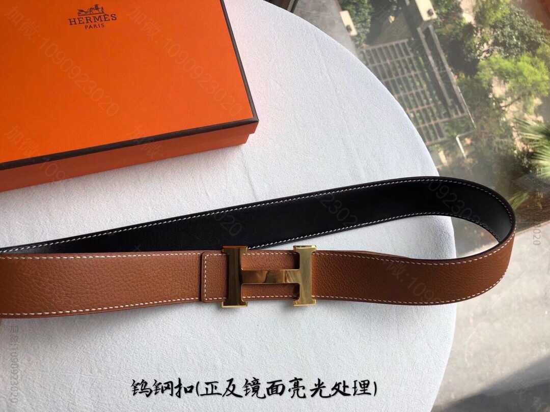 爱马仕原单品质手工品质进口皮3.8cm腰带