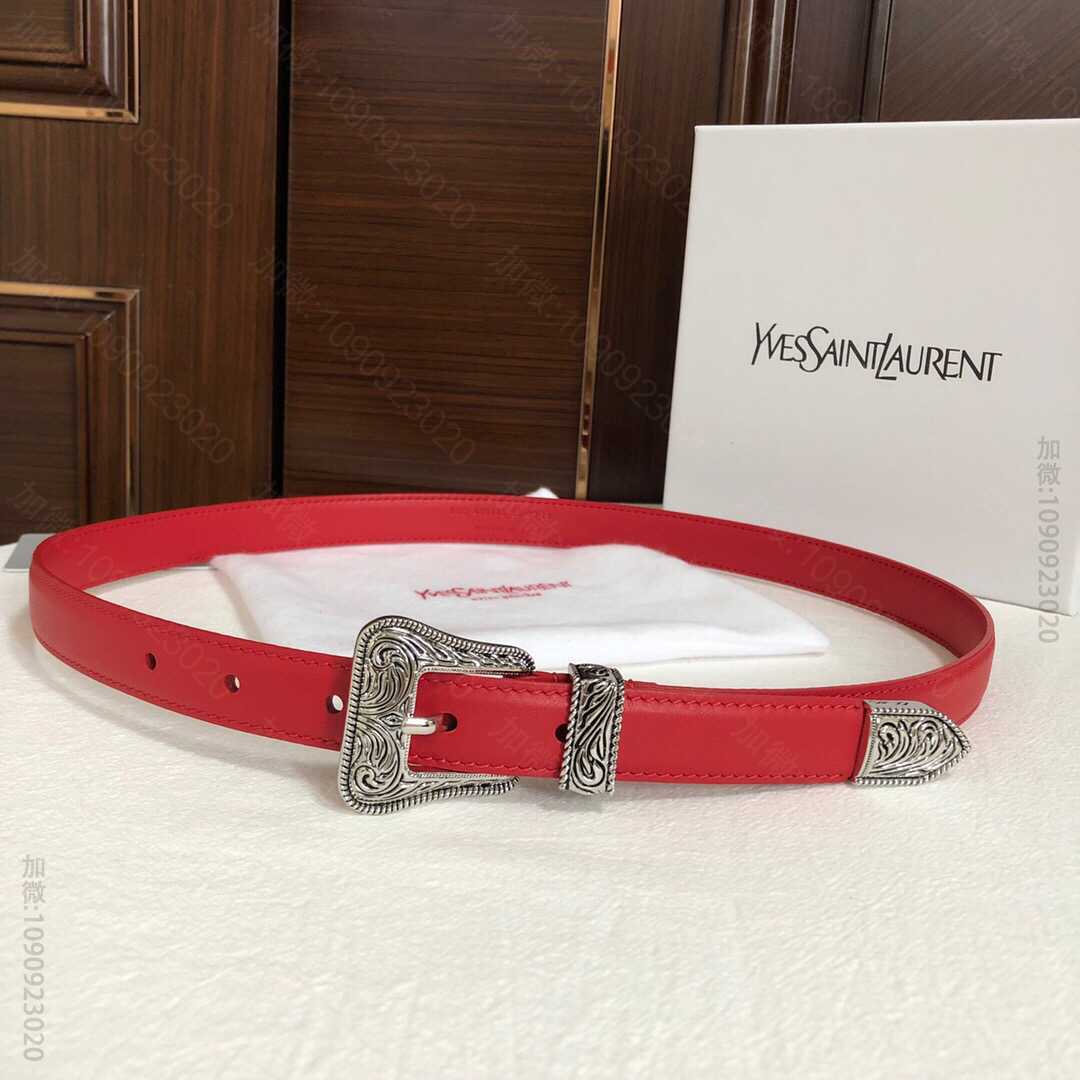 伊夫圣罗兰YSL 复古精工雕花金属扣2.0cm女款腰带