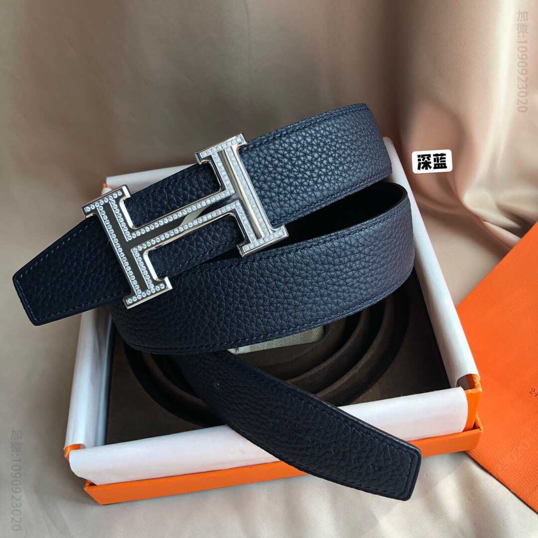 Hermes爱马仕 专柜最新底皮皮质男士双面皮腰带38mm