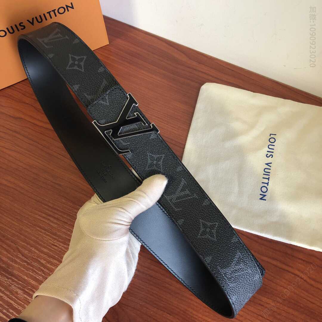 Louis Vuitton路易威登 精钢字母滴胶扣棋盘格/老花男士3.8cm腰带