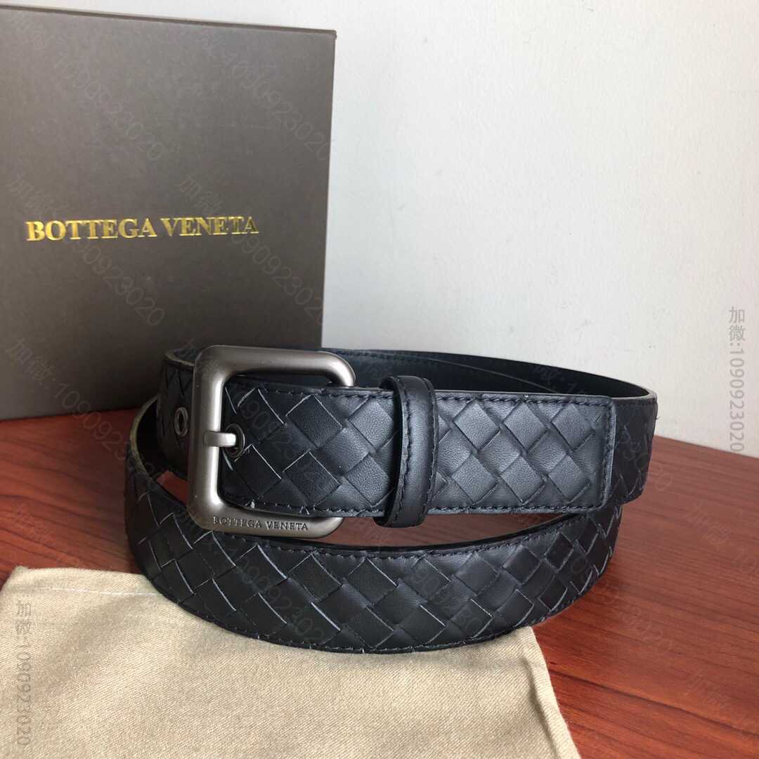 葆蝶家Bottega.Veneta头层牛皮编织3.5cm腰带