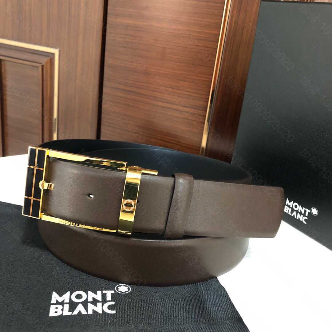 Montblanc万宝龙精致滴胶针式金属扣(德国)男士腰带宽度:3.5cm