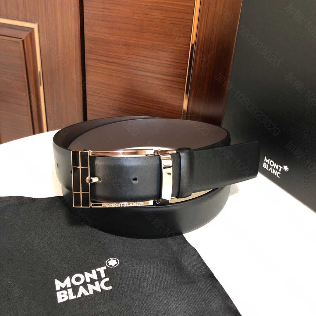 Montblanc万宝龙精致滴胶针式金属扣(德国)男士腰带宽度:3.5cm