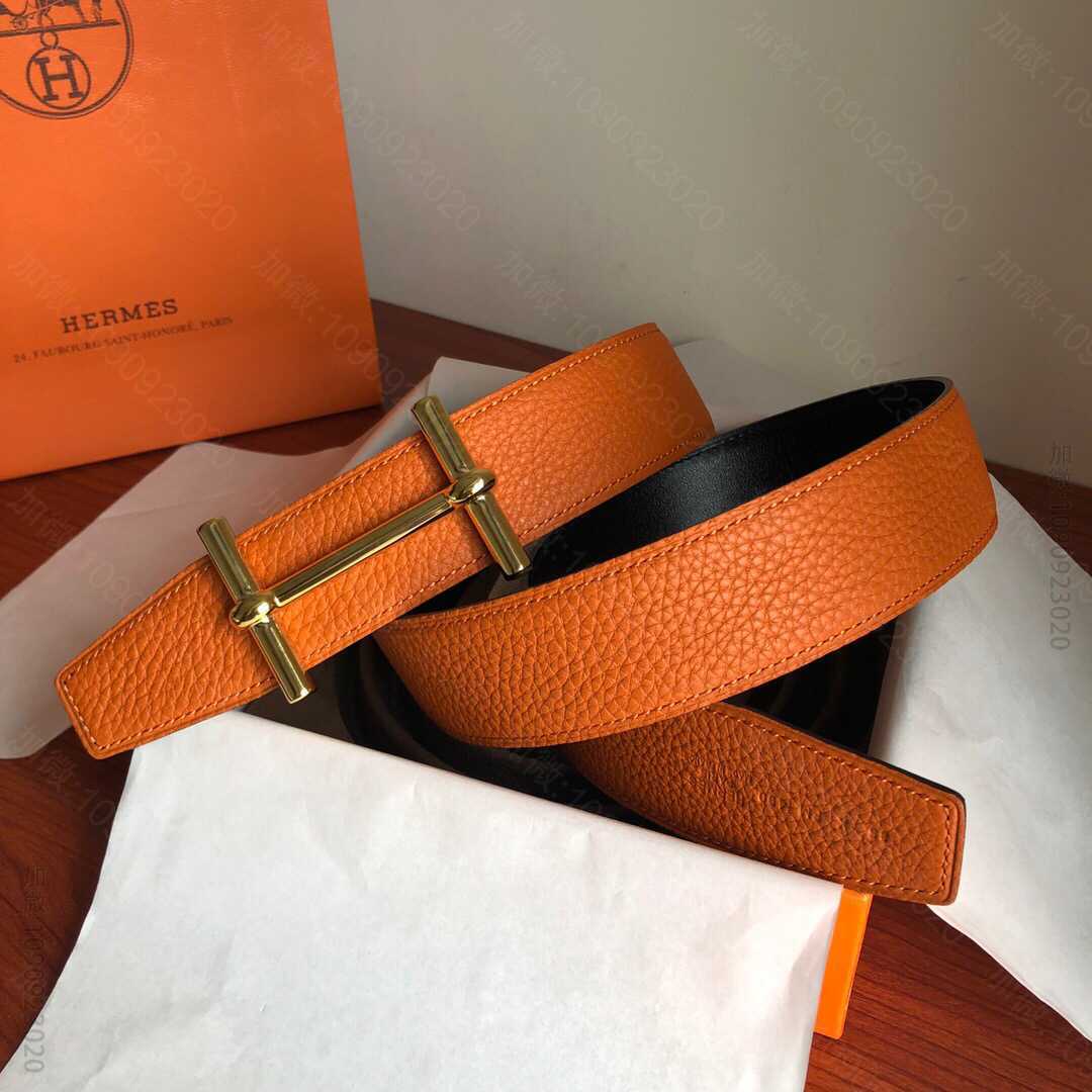 Hermes新款H dAncre 皮带扣&双面皮腰带38毫米