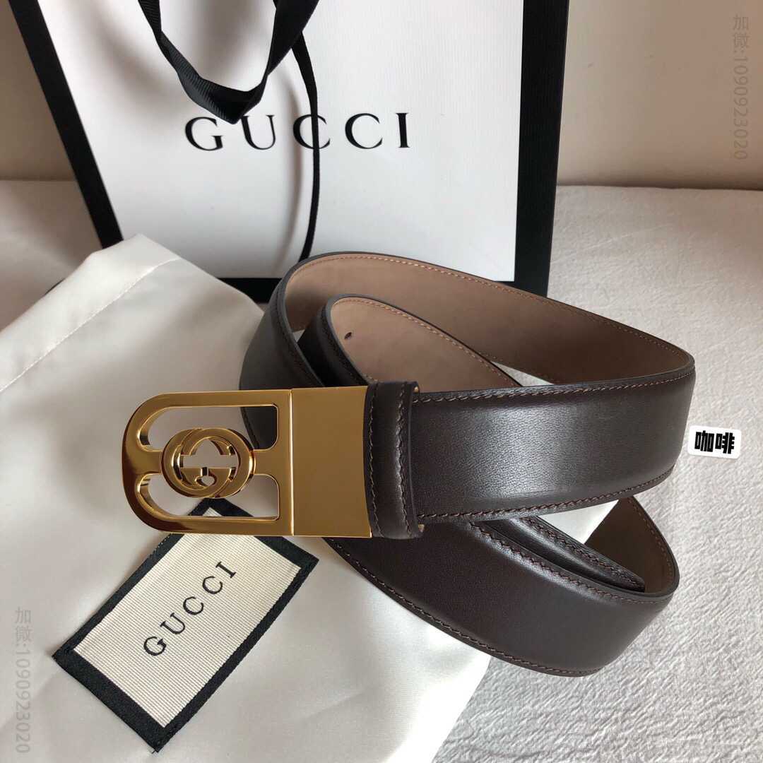 GUCCI古驰互扣式G搭扣双面腰带