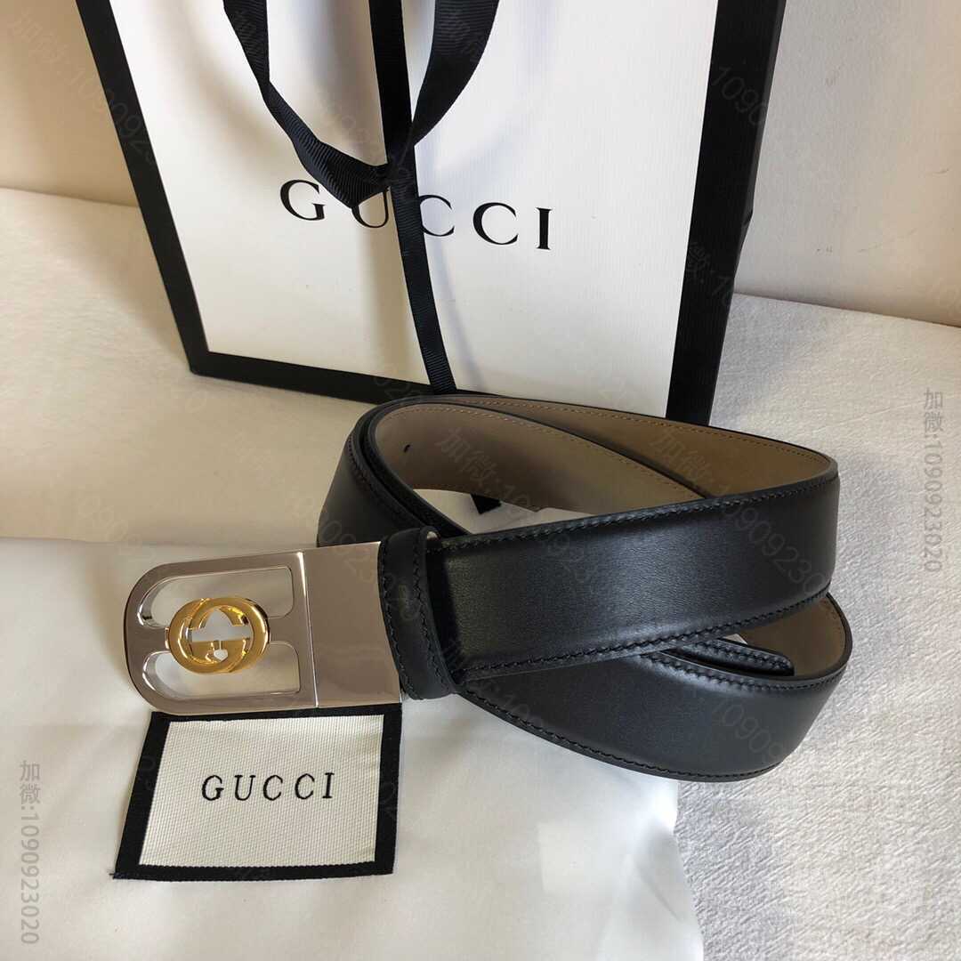 GUCCI古驰互扣式G搭扣双面腰带