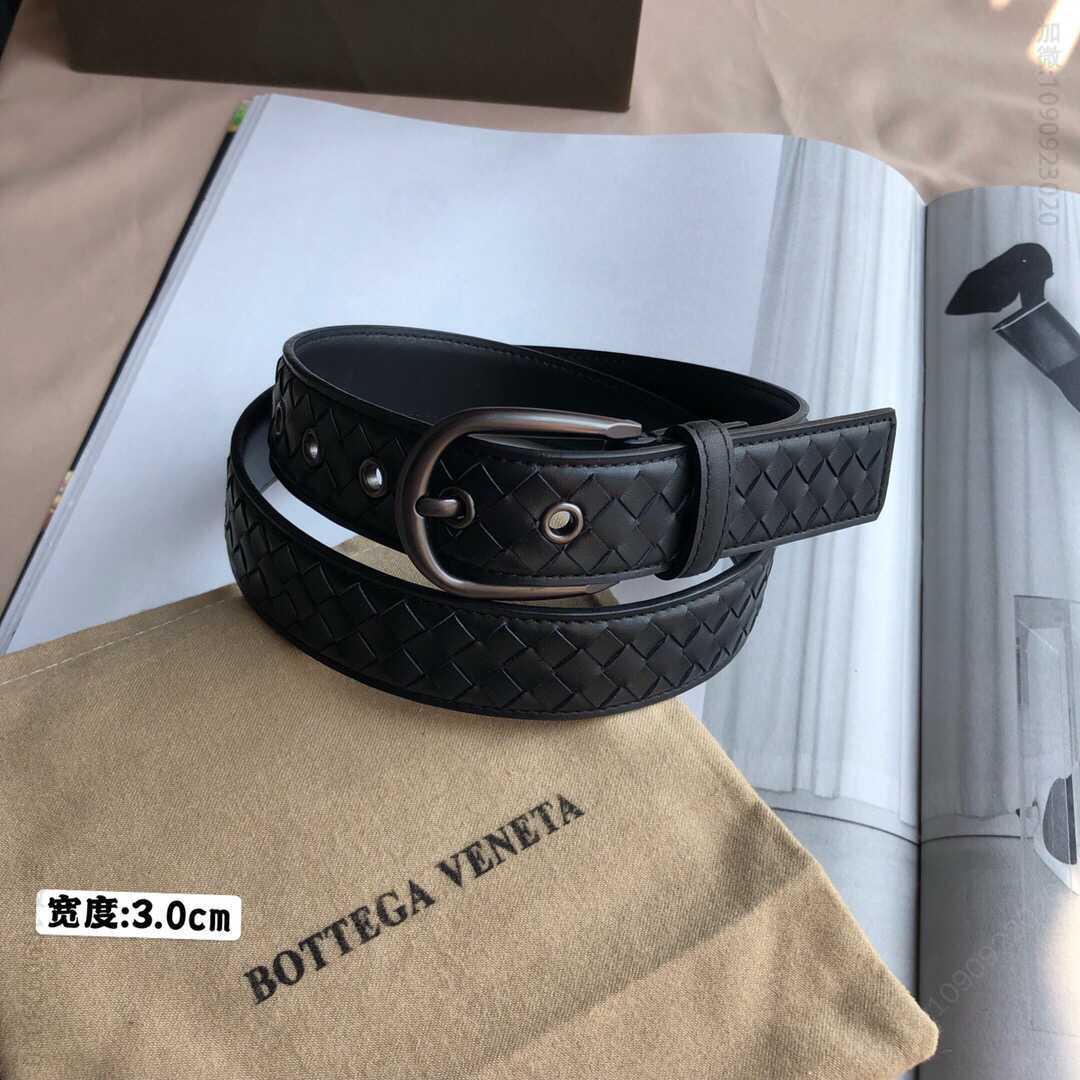 BV葆蝶家女款3.0cm独特的头层牛皮编织工艺腰带