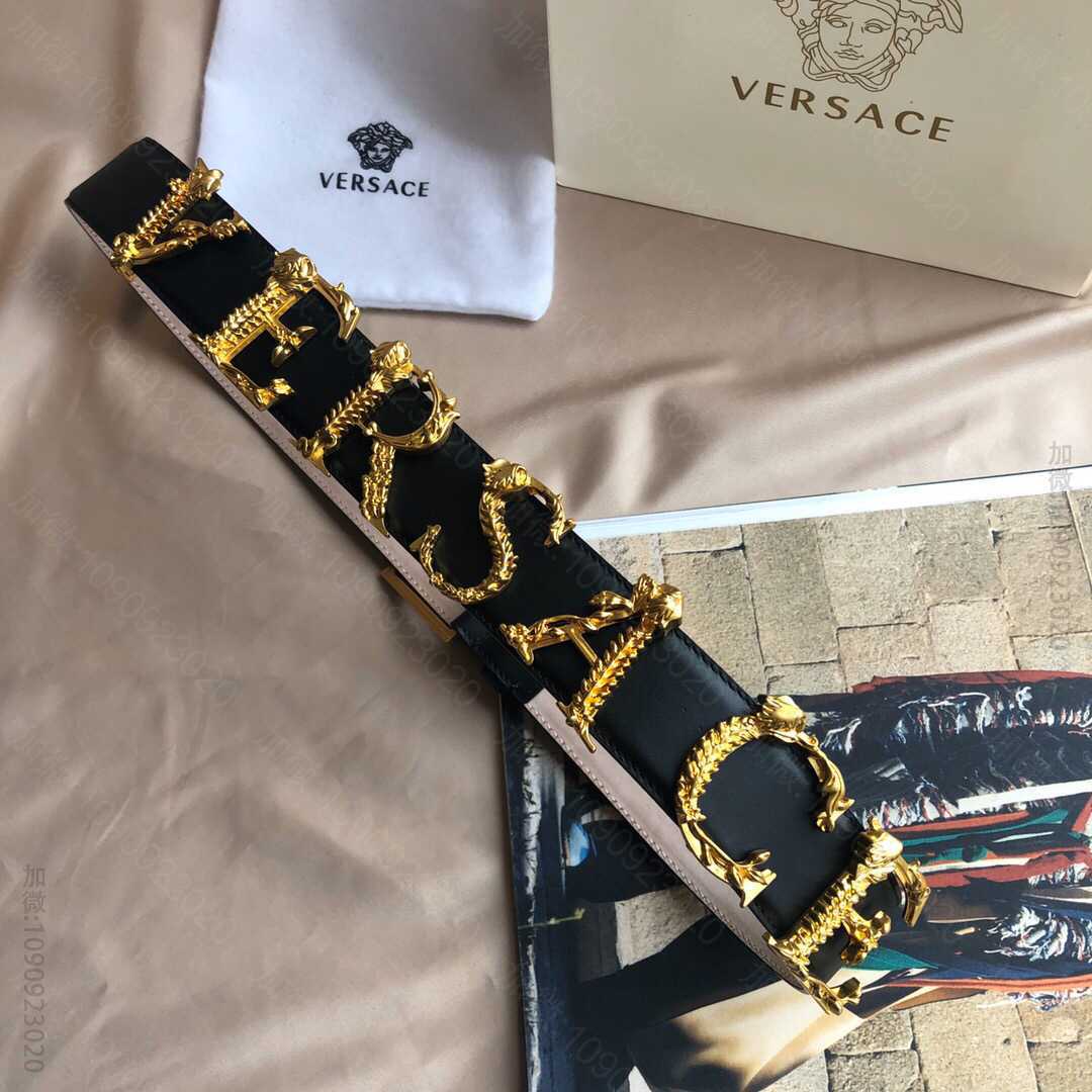 Versace范思哲新款金属Logo字样腰带4.0cm