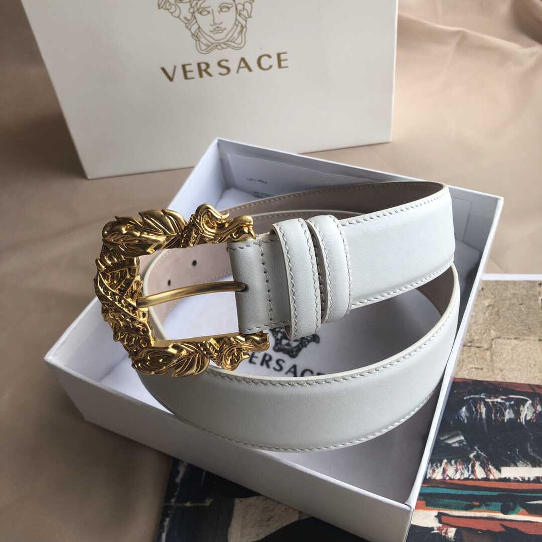 Versace范思哲新款金属Logo字样腰带4.0cm