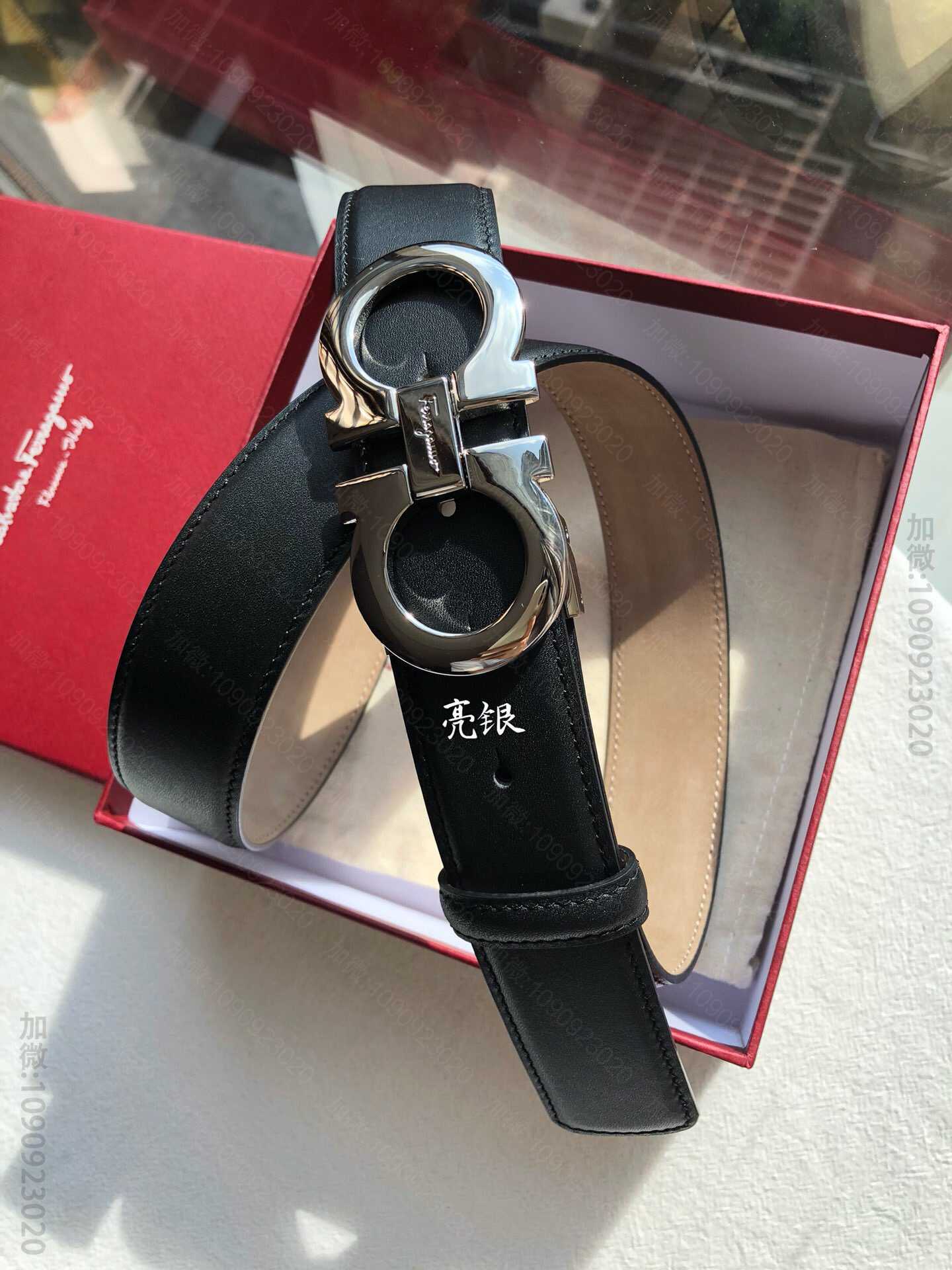 SalvatoreFerragamo菲拉格慕男士Gancio金属扣进口牛皮腰...