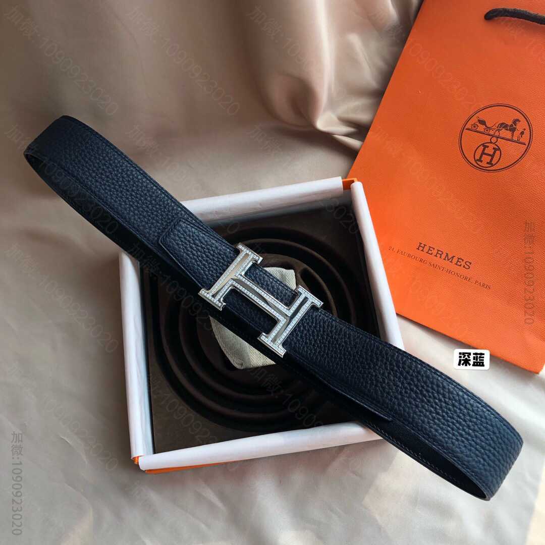 Hermes爱马仕 专柜最新底皮男士双面皮腰带38mm
