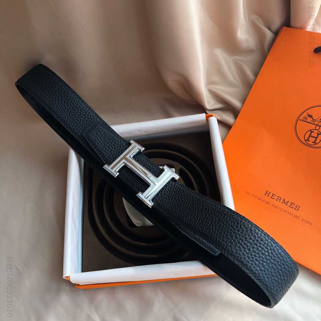 Hermes爱马仕 专柜最新底皮男士双面皮腰带38mm