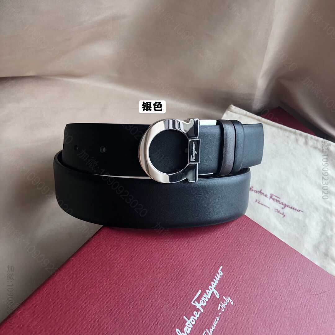 SalvatoreFerragamo菲拉格慕男士3.5cm精致双圈旋转金属夹...